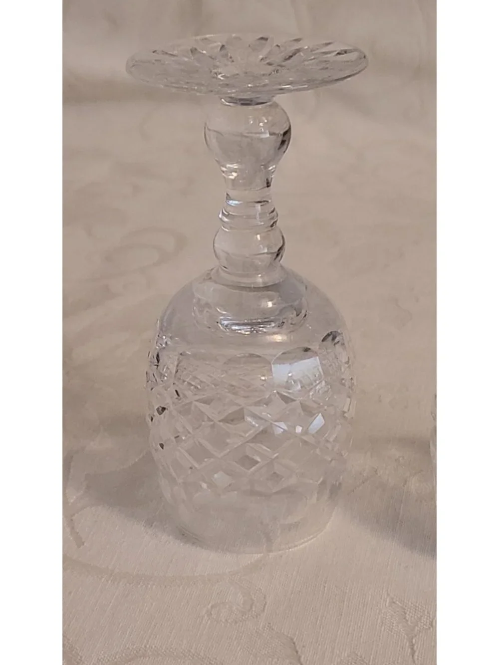2 Cut Crystal Cordial Glasses Diamond Cut Starburst Foot WATERFORD?
